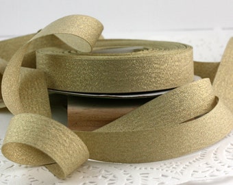 Matte Gold Metallic Ribbon 3/4” wide by the yard