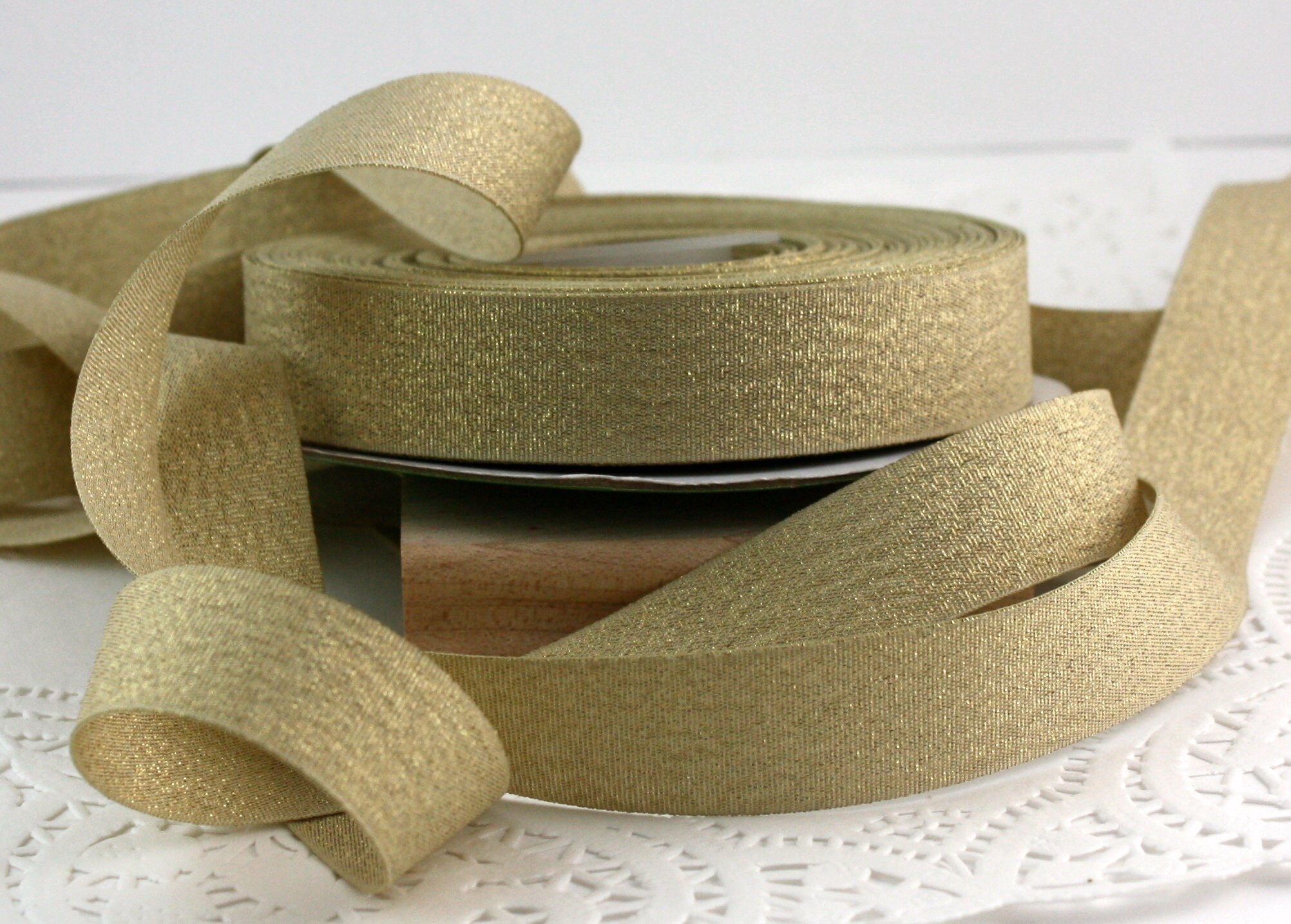 Metallic Gold Organza Ribbon - 1.5 Online Ribbon - May Arts Ribbon