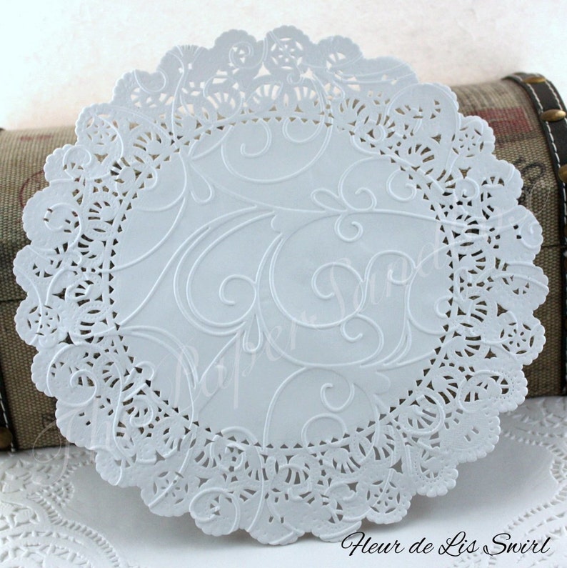 20 Embossed French Lace Paper Doilies 48 Inches White Paper Etsy