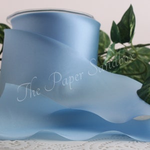 Light Blue Satin Ribbon: 3&quot; Wide, Bias Cut - By The Yard