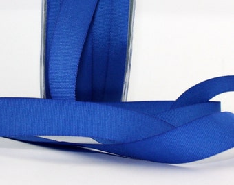 Sapphire Blue Linen Look Ribbon 5/8” wide BY THE YARD, Royal Blue Ribbon