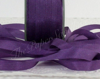 Hand Dyed Purple Silk Ribbon: Radiant Orchid, 1/4"-1.25" Wide
