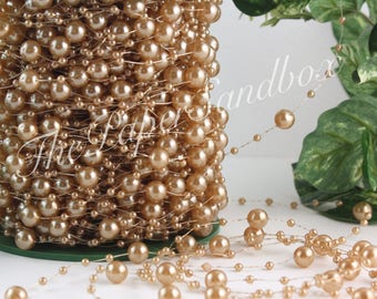 Champagne Pearl Garland: Taupe Acrylic Beads by the Yard