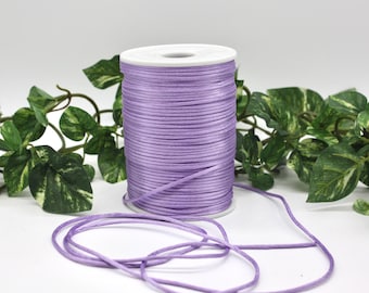 Lavender Satin Rattail Cord: Pantone Lavender Fog