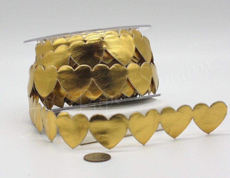 Red Leather Heart Trim 3/4 Wide BY THE YARD Red Leather Etsy