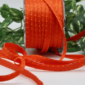 Orange Satin Ribbon 3/8&quot; wide BY THE YARD, Knotted Edge