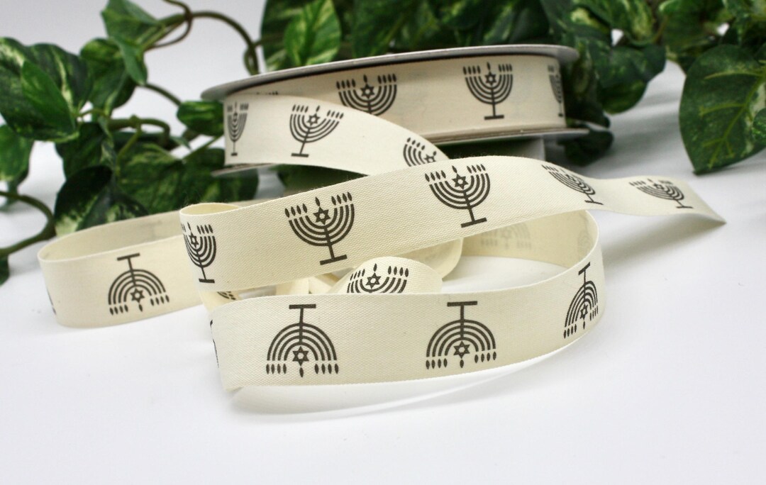 Hanukkah Menorah Ribbon 3/4