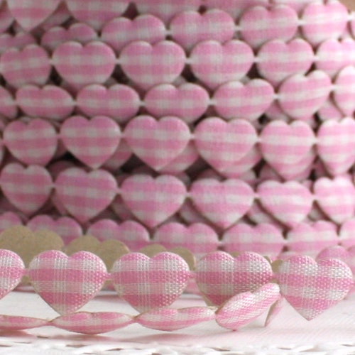 Red Gingham Heart Stick on Ribbon Trim 3/8 Wide by the Yard Etsy