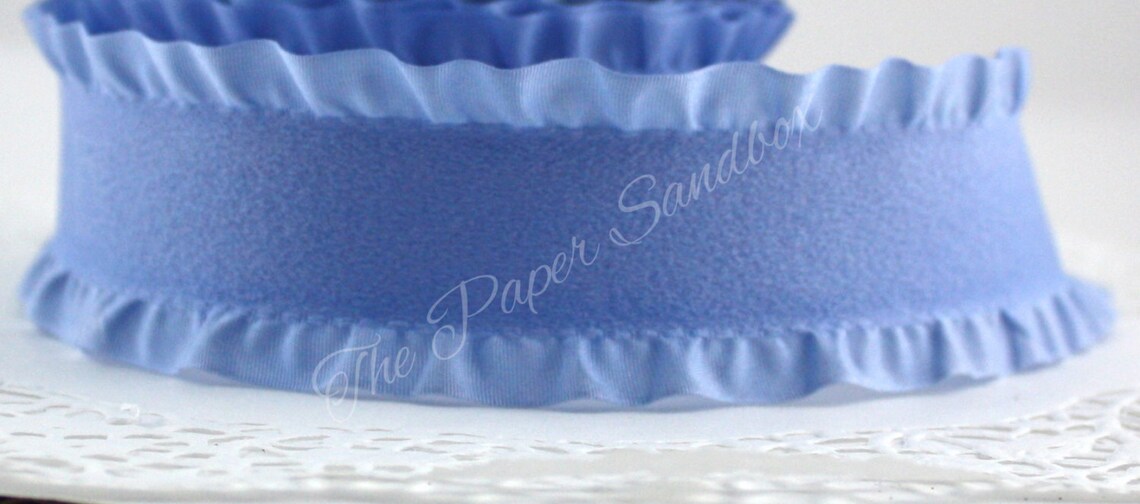 Light Blue Ruffled Ribbon Blue Ruffled Ribbon 5/8