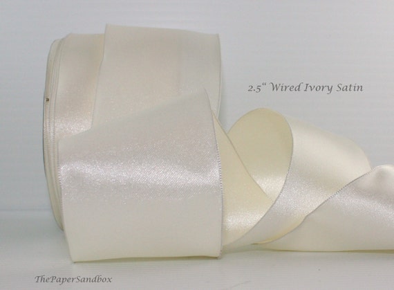 satin ribbon ivory