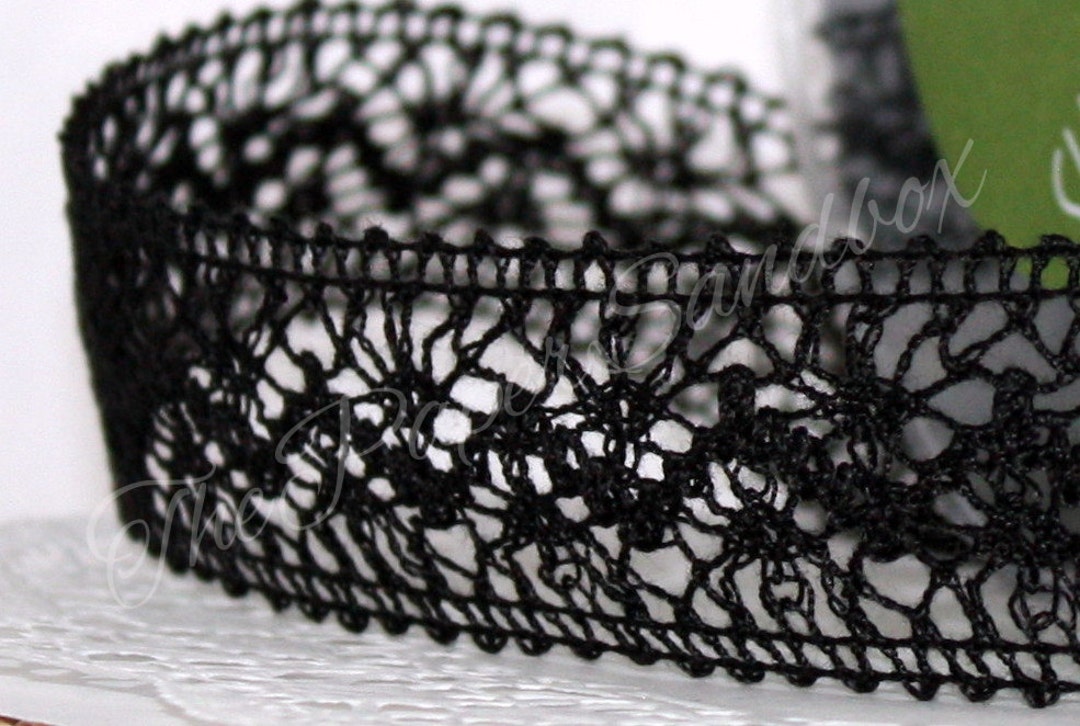 Black Crochet Lace Ribbon 1.5 Wide BY THE YARD - Etsy