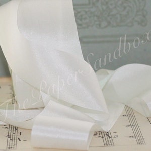 White Silk Ribbon 1.25" wide by the yard