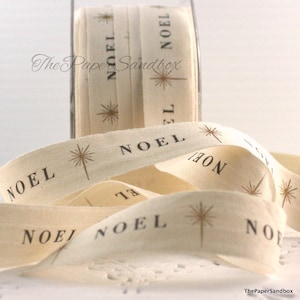 Noel Printed Cotton Ribbon 3/4” wide BY THE YARD
