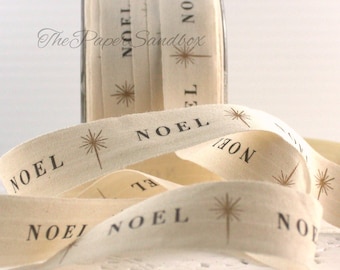 Noel Printed Cotton Ribbon 3/4” wide