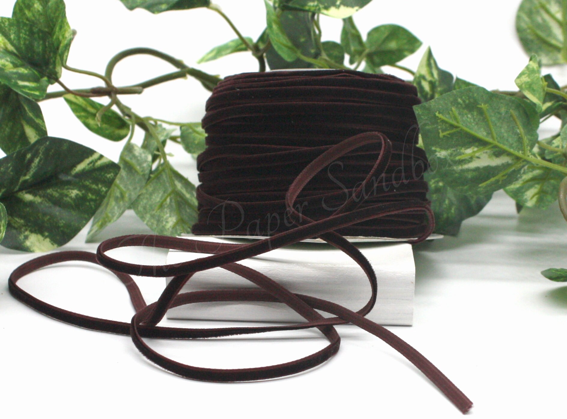 Sandpaper Ribbon Sand Brown Velvet Ribbon 1/8