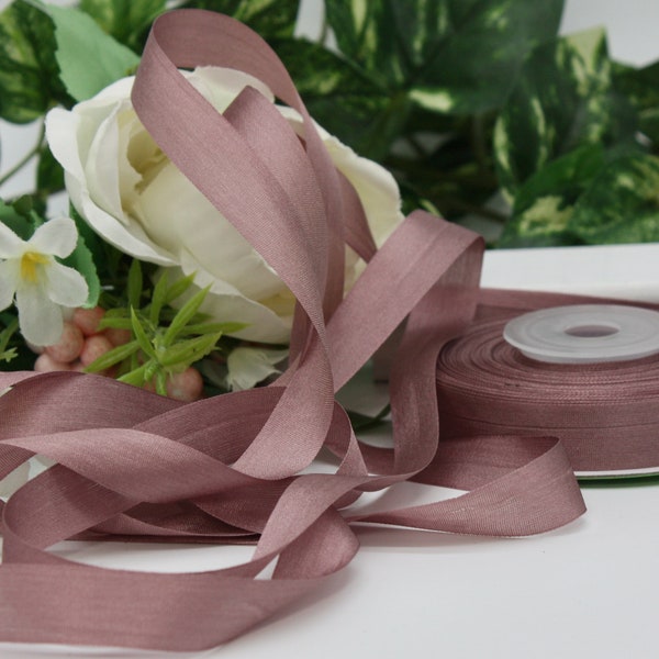 Woodrose Silk Ribbon 1/2" wide BY THE YARD, Pantone Woodrose