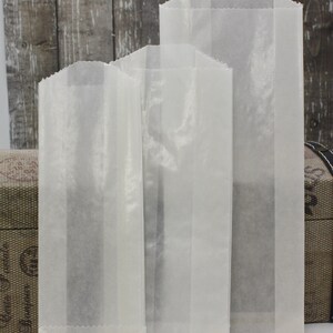 20 Gusseted Glassine Bags Choice of 3 sizes