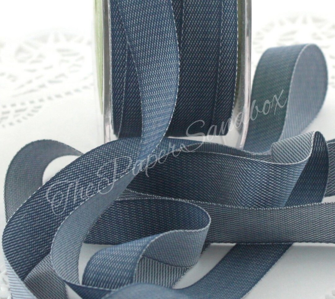 Blue Denim Look Ribbon 5/8” Wide BY THE YARD - Etsy