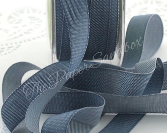 Blue Denim Look Ribbon 5/8” wide BY THE YARD