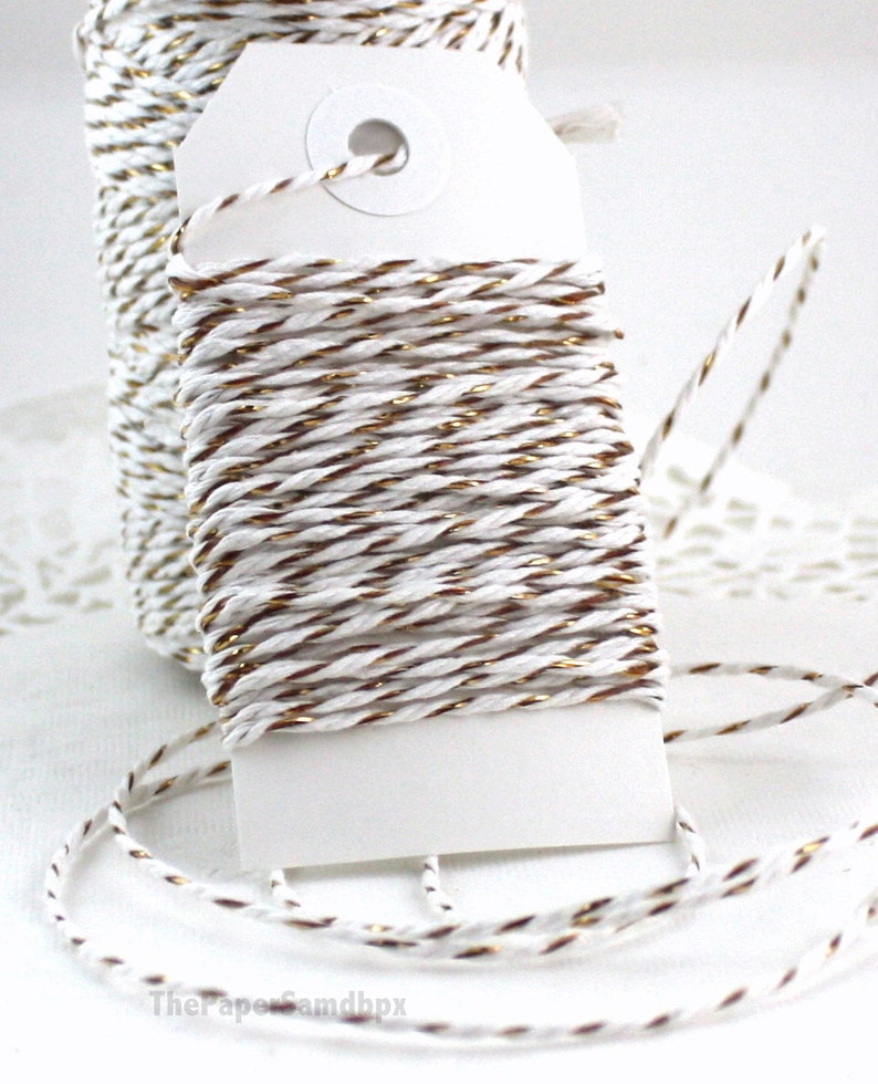 Silver and White Twine 10 yards 2mm Twine image 2