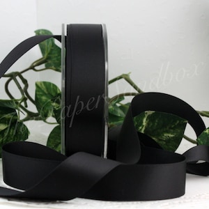 Black Double Faced Satin Ribbon: 3/8&quot; - 2.5&quot; Wide - By The Yard