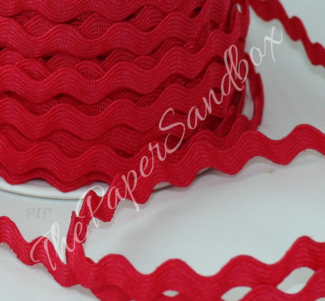 Red Ric Rac Ribbon Trim 1/4 Wide by the Yard Etsy