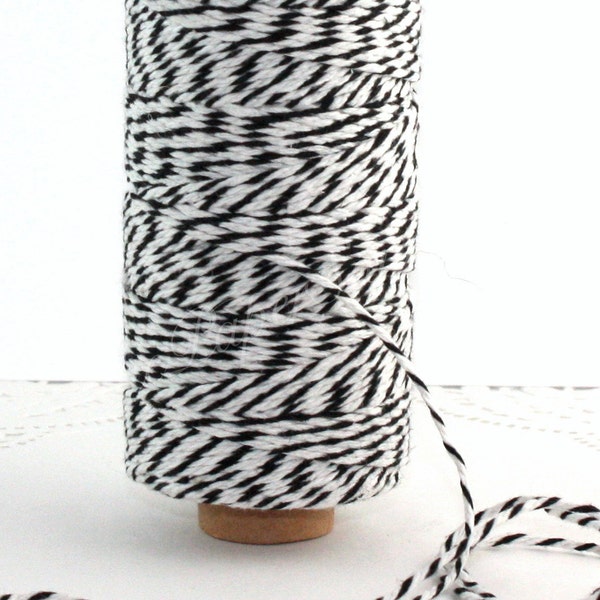 Black/White Baker's Twine 10 yards, Cotton Twine