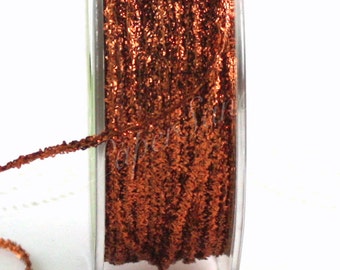 Copper/Burnt Orange Glitter String 1/8” wide BY THE YARD