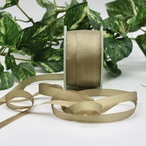 Taupe Silk Ribbon 1/4&quot; - 2&quot; wide BY THE YARD