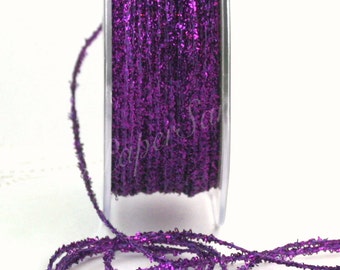 Purple Glitter Twine 1/8” wide by the yard