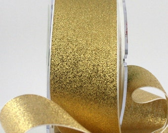 Gold Metallic Ribbon 1.5” wide - 1-5 yards