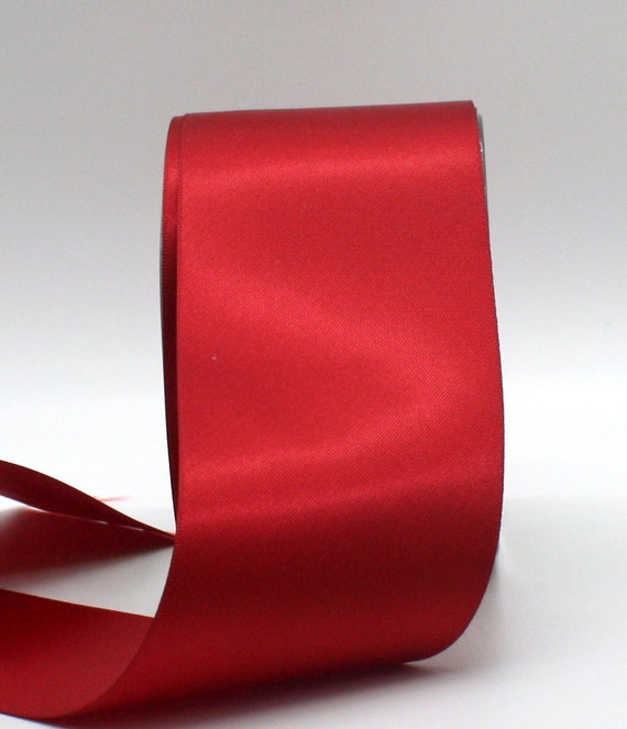 Red 1 1/2 Inch x 100 Yards Satin Double Face Ribbon at