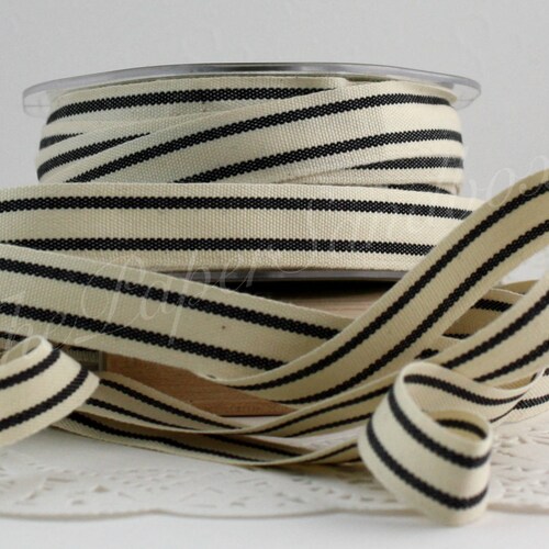 Red/ivory Striped Twill Ribbon 5/8 Wide by the Yard Etsy