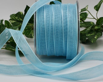 Blue Shimmer Ribbon 5/8" wide BY THE YARD