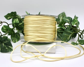 Pale Yellow Satin Rattail Cord 1/8" wide