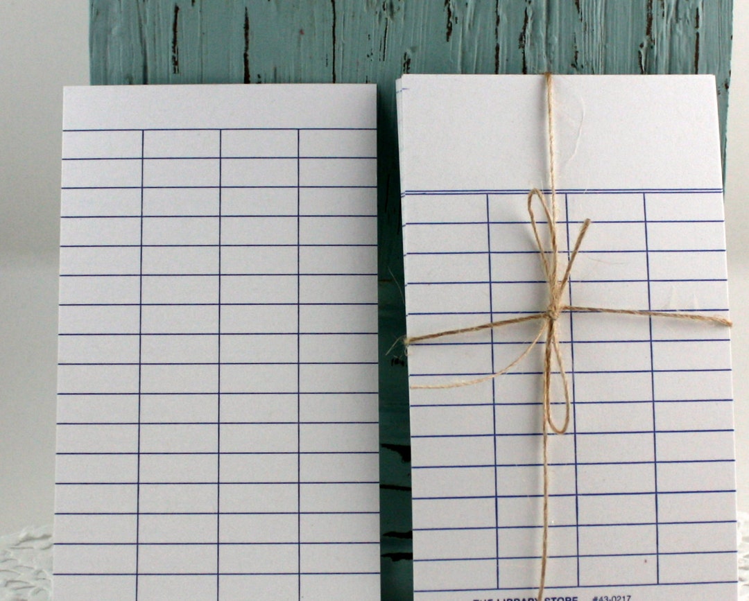 Blank Lined Library Cards 3x5: 3 or 4 Column - Etsy