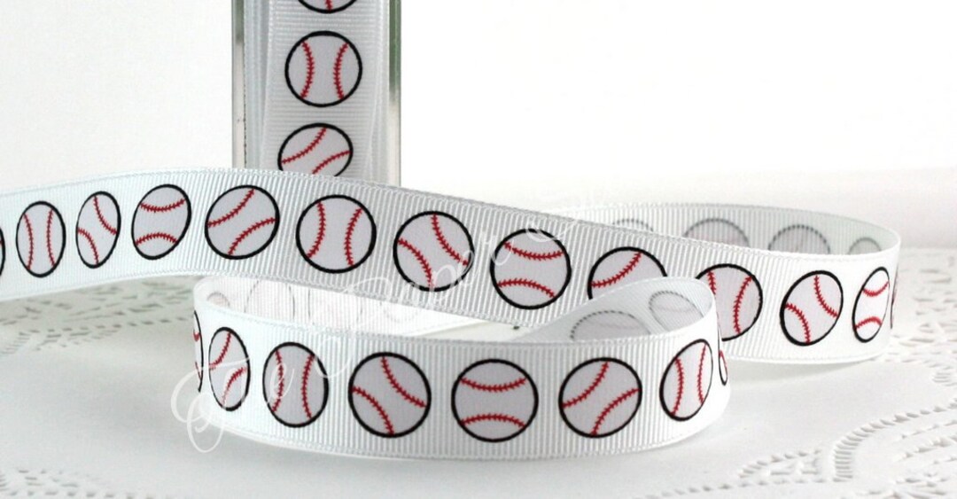 Baseball Printed Ribbon 3/4” Wide BY THE YARD Sports Ribbon - Etsy