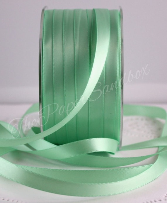 Mint Double Face Satin Ribbon, 1.5 Inch Satin Ribbon, Ribbon By The Yard