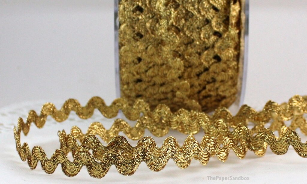 Gold Ric Rac Trim 1/4 inch wide by the yard Gold Rick Rack Etsy