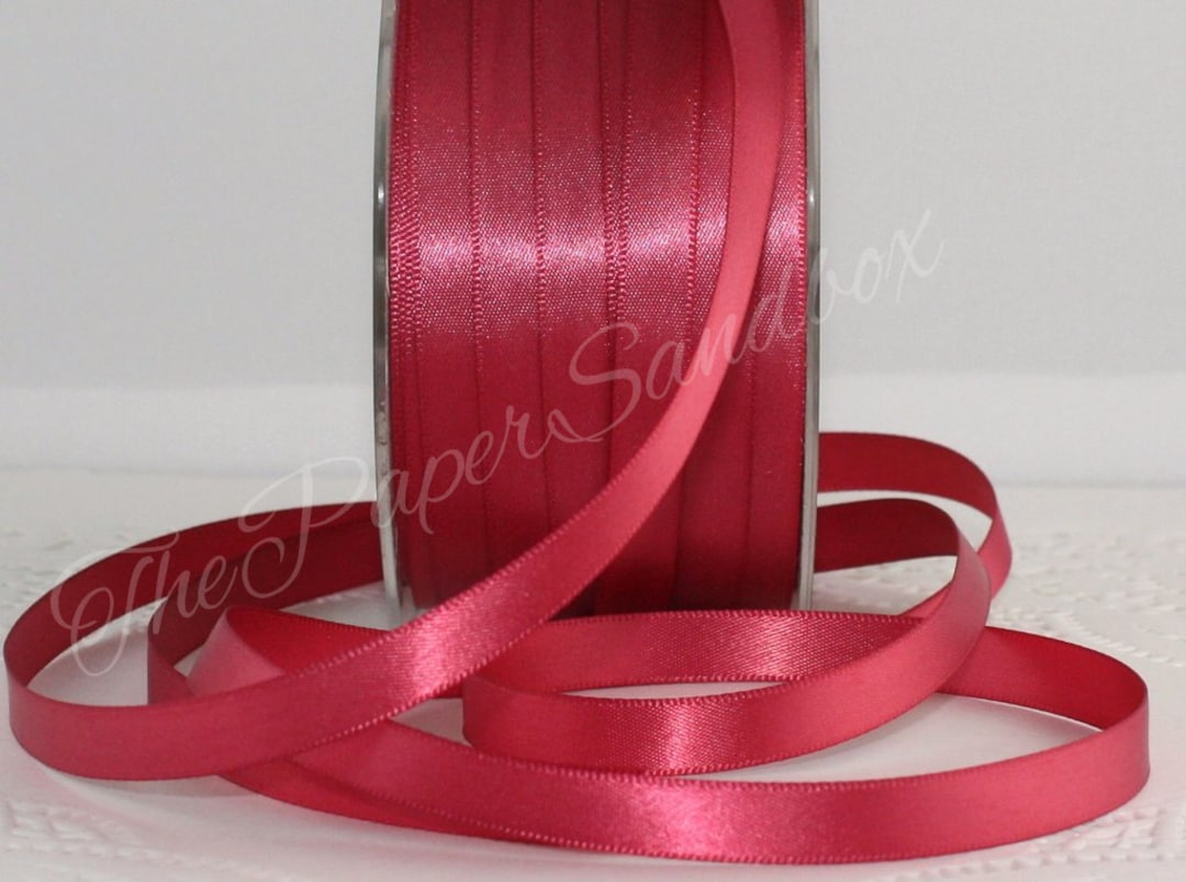5 Yards/Lot Pink Double Faced Satin Ribbon For DIY Hairbow Wedding