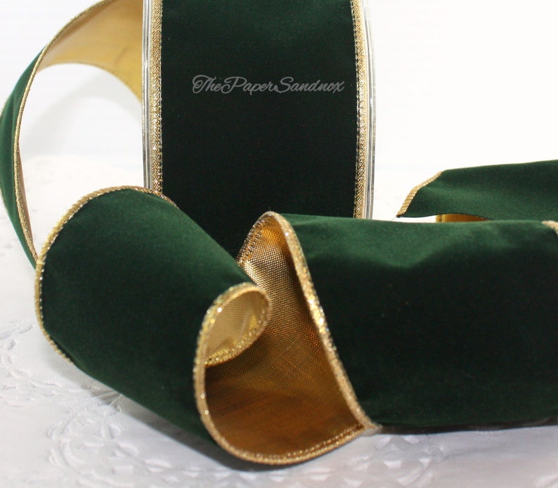 Wired Ivory/gold Velvet Ribbon 2.5 Wide BY THE YARD Etsy