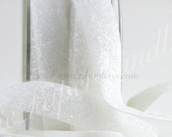White Glitter Elastic 5/8" wide by the yard Stretch Elastic