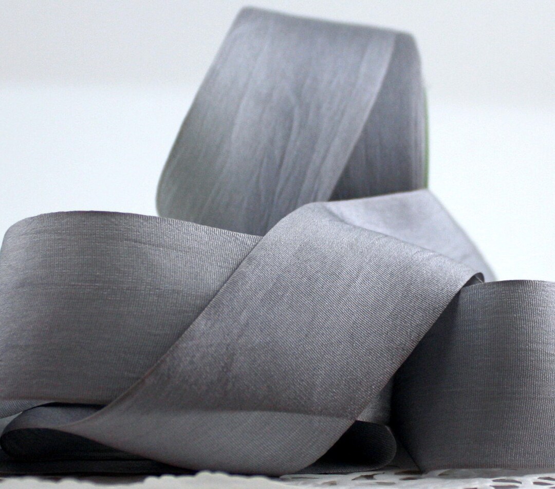 Gray Silk Ribbon 1.25 Wide BY THE YARD, Pantone Paloma Etsy