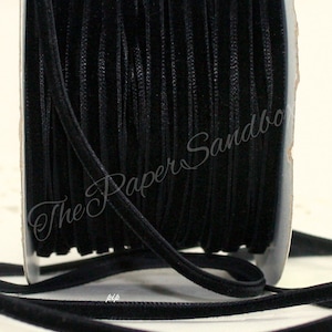 Black Velvet Ribbon 1/8&quot; wide BY THE YARD