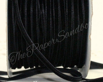 Black Velvet Ribbon 1/8" wide BY THE YARD