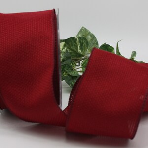 Wired Burgundy No Shed Burlap 2.5&quot; wide BY THE YARD