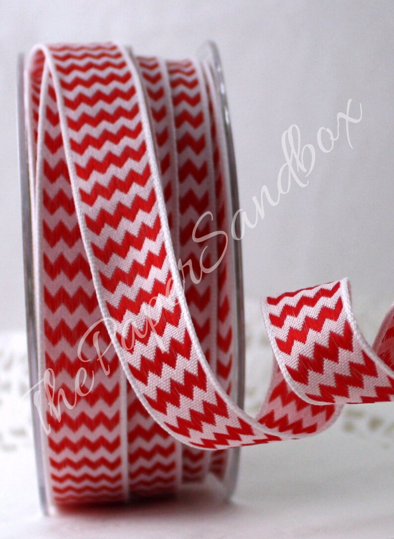 Wired RedWhite Ribbon 58 wide BY THE YARD