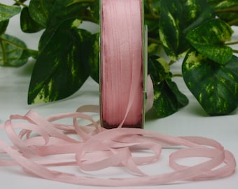 2 yards Pink Silk Ribbon 1/8" wide