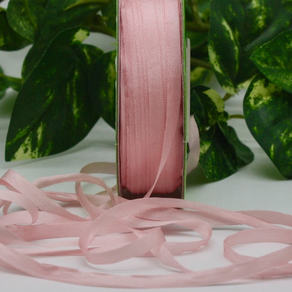 2 yards Pink Silk Ribbon 1/8" wide