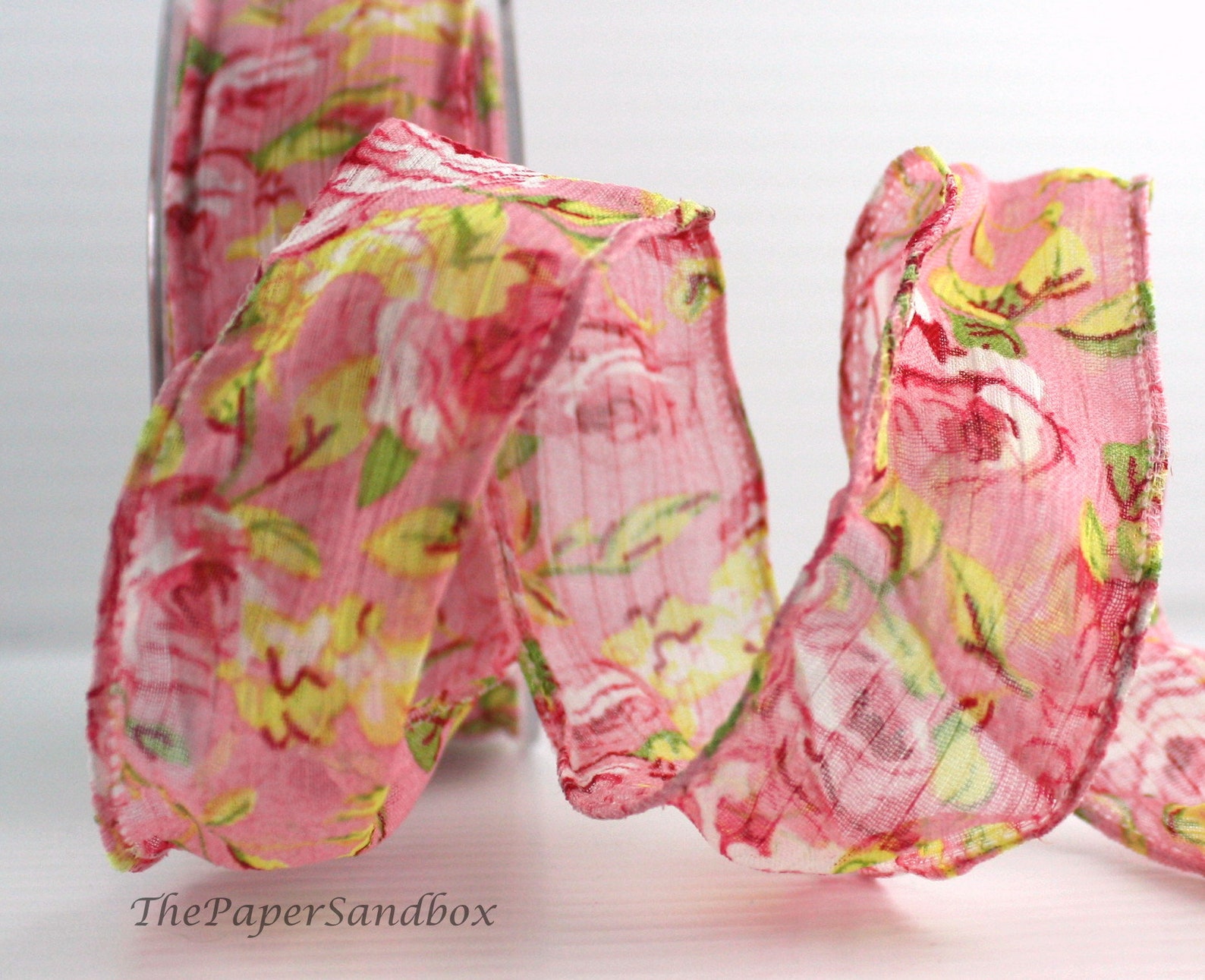 Wired Black Rose Floral Pattern Ribbon 1.5” Wide BY THE YARD - Etsy